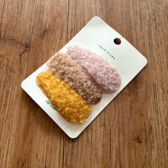 Aerie Soft Fleece Top Bendable Snap Hair Clips 3 Pack NWT One Size - Picture 1 of 4
